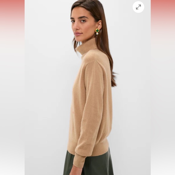NWT TUCKERNUCK Camel Cashmere Turtleneck Sweater L - Picture 4 of 12